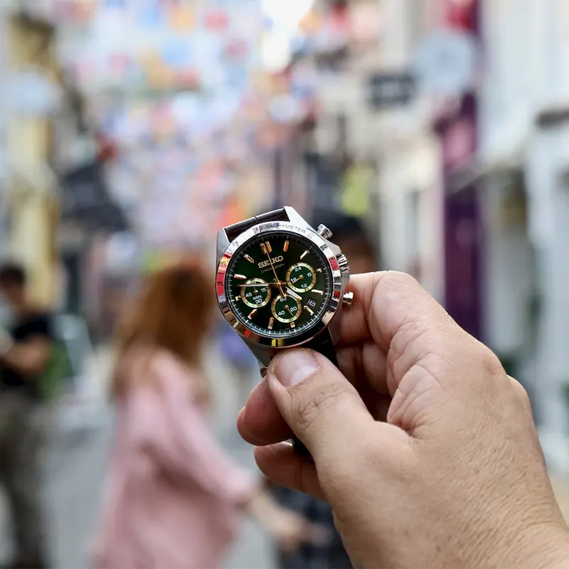 Seiko Spirit Chronograph Green Dial Men’s Watch- SBTR017